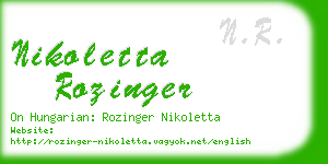 nikoletta rozinger business card